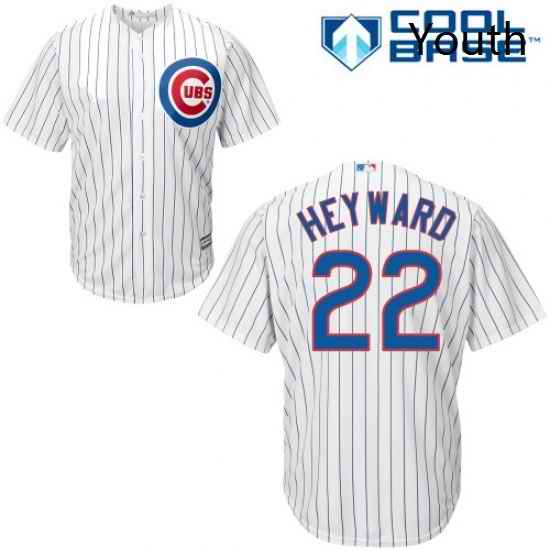 Youth Majestic Chicago Cubs 22 Jason Heyward Authentic White Home Cool Base MLB Jersey